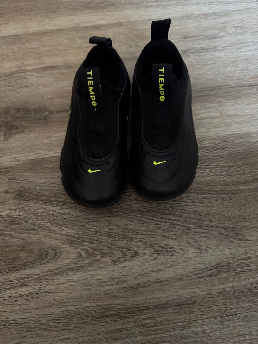 Nike Kids Tiempo Slip-On Sneakers - Black/Neon Yellow